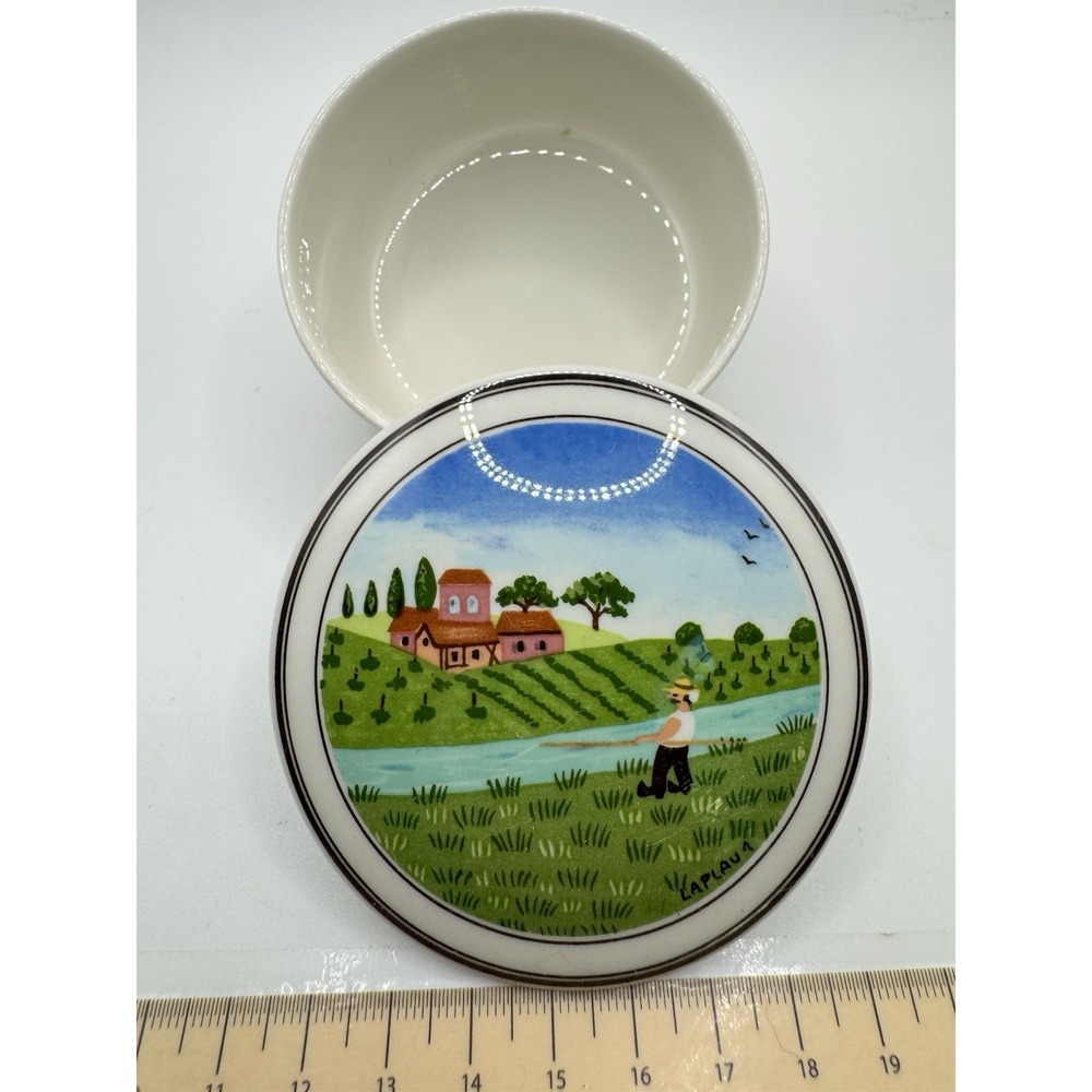 Villeroy & Boch Design Naif Trinket Box Laplau Folk Art Porcelain Round Dish